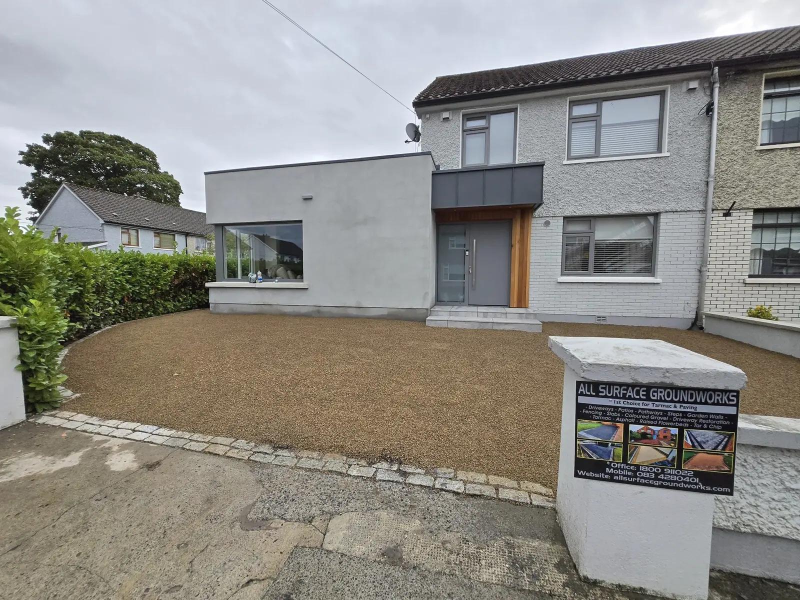 Finished Tar & Chip Drive project by Allsurface Groundworks in County Dublin